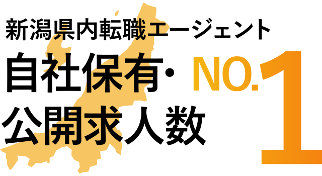 新潟県内エージェント 自社保有・公開求人数 NO.1